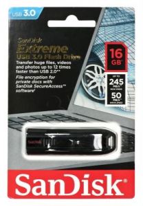 Sandisk Flashdrive CRUZER EXTREME 16GB USB 3.0 Srebrno-czarny
