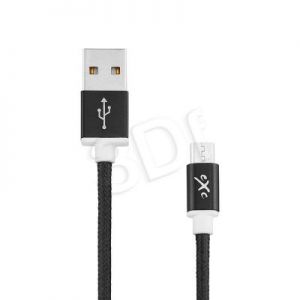 EXC UNIWERSALNY KABEL USB-MICRO USB, GLOSSY, 1.5 METRA, CZARNY