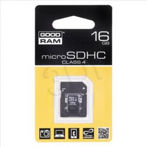 Goodram micro SDHC SDU16GHCAGRR10 16GB Class 4 + ADAPTER microSD-SD