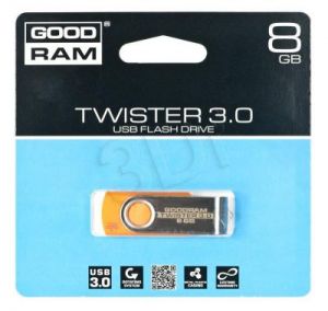 Goodram Flashdrive TWISTER 8GB USB 3.0 Pomarańczowy