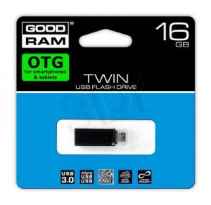 Goodram Flashdrive TWIN 16GB USB 3.0 Czarny