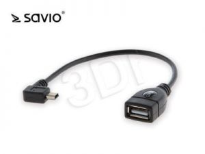 SAVIO ADAPTER 20CM MINI USB B MĘSKIE KĄTOWE - OTG USB A ŻEŃSKIE CL-60