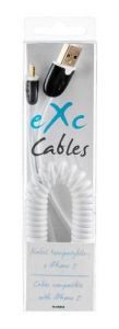 EXC KABEL USB DO IPHONE 5, FLEXIBLE,0.5-1.7M,BIAŁY