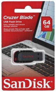 Sandisk Flashdrive CRUZER BLADE 64GB USB 2.0 Czarno-czerwony