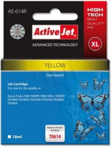 ActiveJet AE-614R tusz żółty do drukarki Epson (zamiennik Epson T0614) Premium