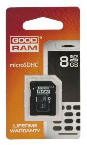 Goodram micro SDHC SDU8GHCAGRR10 8GB Class 4 + ADAPTER microSD-SD