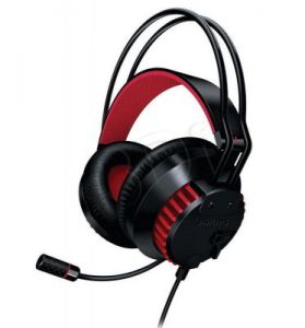 Słuchawki wokółuszne z mikrofonem Philips SHG8000/10 (Czarno-czerwone)