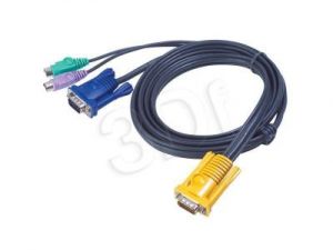 Aten kabel KVM 2L-5202P 2m SVGA + myszPS + klawPS czarny