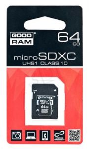 Goodram micro SDXC SDU64GXCUHS1AGRR10 64GB Class 10 + ADAPTER microSD-SD