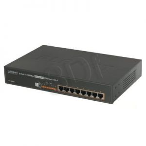PLANET FSD-808HP Switch 10\" 8xFE PoE 802.3at 130W