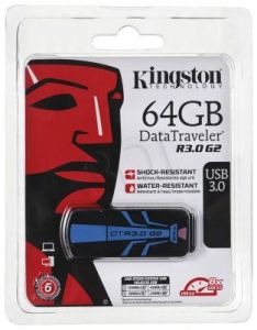 Kingston Flashdrive DataTraveler R3.0 G2 64GB USB 3.0 Czarno-niebieski