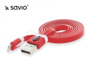 SAVIO KABEL USB - LIGHTNING 8PIN - 1 M CZERWONY CL-74
