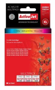 ActiveJet AC-M521R multipack tusz cyan, magenta, żółty do drukarki Canon (zamiennik Canon CLI-521) P