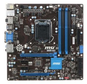 MSI B85M-G43 Intel B85 LGA 1150 (2xPCX/VGA/DZW/GLAN/SATA3/USB3/DDR3/CROSSFIRE) mATX