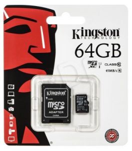 Kingston micro SDXC SDC10G2/64GB 64GB Class 10 + ADAPTER microSD-SD
