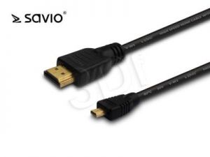 SAVIO KABEL MICRO HDMI 1M V1,4 3D HDMI A MĘSKIE - MICRO HDMI D MĘSKIE CL-39