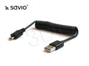 SAVIO KABEL 1M USB A MĘSKIE - USB MICRO B MĘSKIE SPIRALNY CL-11