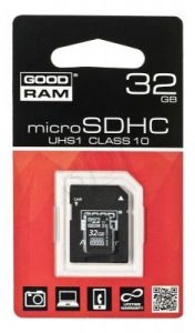 Goodram micro SDHC SDU32GHCUHS1AGRR10 32GB Class 10,UHS Class U1 + ADAPTER microSD-SD