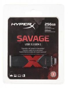 Kingston Flashdrive HyperX Savage 256GB USB 3.1 czarno- czerwony