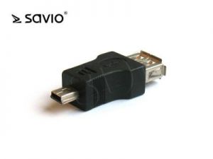 SAVIO ADAPTER USB A ŻEŃSKIE - USB MINI B MĘSKIE CL-14