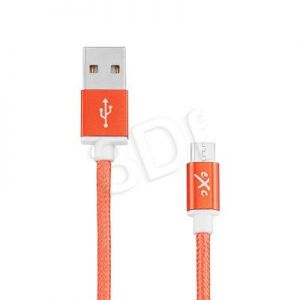 EXC UNIWERSALNY KABEL USB-MICRO USB, GLOSSY, 1.5 METRA, POMARAŃCZOWY