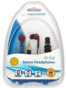 Słuchawki douszne Esperanza EH123 (Czarno-bordowy)
