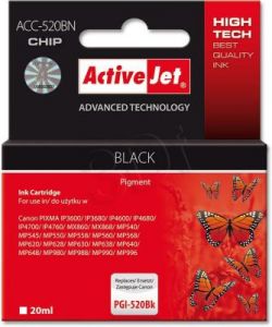 ActiveJet ACC-520BN tusz czarny do drukarki Canon (zamiennik Canon PGI-520Bk) Supreme/ chip