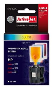 ActiveJet automatyczny system napełniania ARS-300Col trójkolorowy do HP 300/301/901 6x4ml