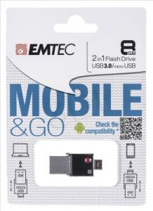 Emtec Flashdrive MOBILEGO OTG T200 8GB USB 3.0 Czarny