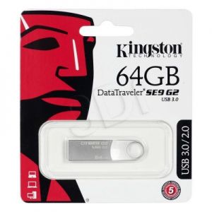 Kingston Flashdrive DataTraveler SE9 G2 64GB USB 3.0 Srebrny