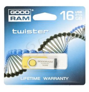Goodram Flashdrive TWISTER 16GB USB 2.0 Żółty
