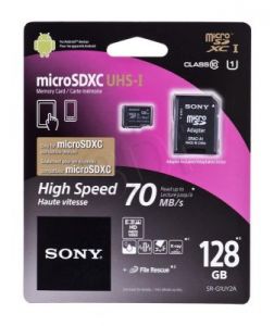 SONY KARTA MICRO 128GB SD Z ADAPTOREM, CLASS 10