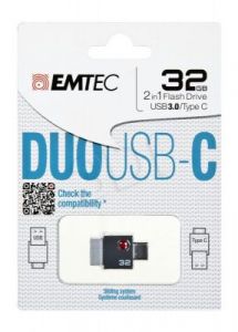 Emtec Flashdrive DUO USB-C 32GB USB 3.0 szary