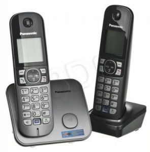 Panasonic Telefon bezprzewodowy KX-TG6812 PDM metaliczny szary