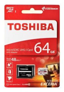 TOSHIBA micro SD M301 64GB UHS Class U1 +adapter