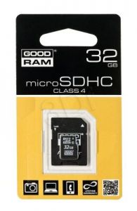 Goodram micro SDHC SDU32GHCAGRR10 32GB Class 4 + ADAPTER microSD-SD