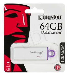 Kingston Flashdrive DataTraveler G4 64GB USB 3.0 Biało-fioletowy
