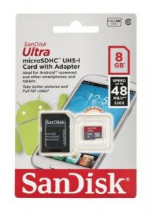 Sandisk micro SDHC SDSDQUAN-008G-G4A 8GB Class 10 + ADAPTER microSD-SD
