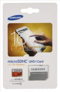Samsung micro SDHC EVO 16GB Class 10,UHS Class U1 + ADAPTER microSD-SD