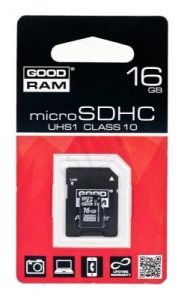 Goodram micro SDHC SDU16GHCUHS1AGRR10 16GB Class 10,UHS Class U1 + ADAPTER microSD-SD