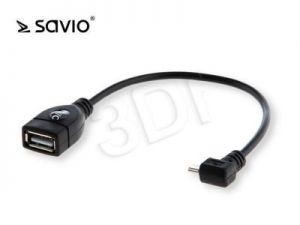 SAVIO ADAPTER 20CM MICRO USB B MĘSKIE - OTG USB A ŻEŃSKIE KĄTOWY CL-61
