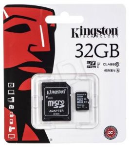 Kingston micro SDHC SDC10G2/32GB 32GB Class 10 + ADAPTER microSD-SD