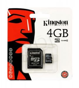 Kingston micro SDHC SDC4/4GB 4GB Class 4 + ADAPTER mikroSD-SD