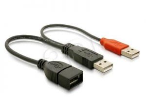 DELOCK PRZEDŁUŻACZ KABLA USB + DOD. ZASILANIE USB 0.2M