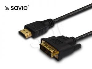 SAVIO KABEL 1,5M HDMI 19PIN MĘSKIE - DVI 18+1 MĘSKIE CL-10