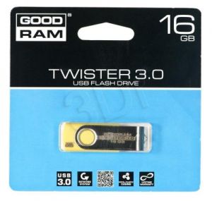Goodram Flashdrive TWISTER 16GB USB 3.0 Żółty