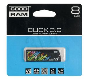 Goodram Flashdrive CL!CK 8GB USB 3.0 Czarno-kolorowy