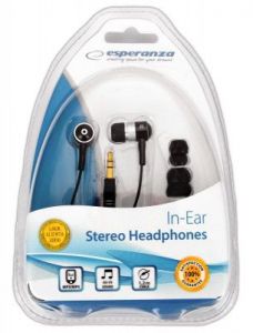Słuchawki douszne Esperanza EH128 (Czarno-srebrny)