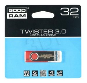 Goodram Flashdrive TWISTER 32GB USB 3.0 Czerwony