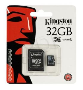 Kingston micro SDHC SDC4/32GB 32GB Class 4 + ADAPTER mikroSD-SD